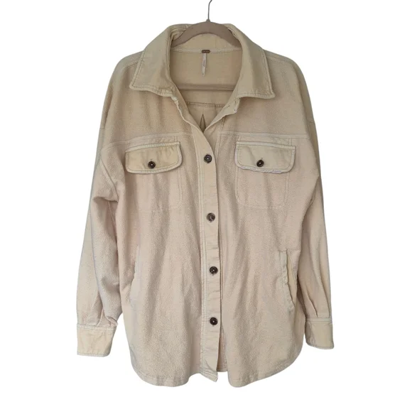 Free People Ruby Jacket Button-Up Jacket Shacket Cream Color - Picture 2 of 11